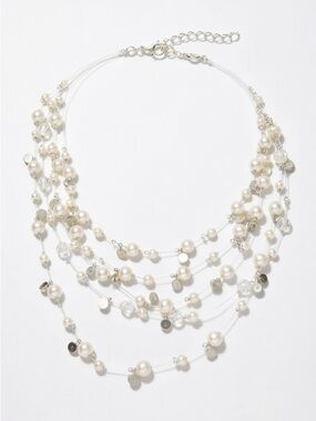 Cezanne Elegant 5 Strand Floating Pearl Necklace — Renewed